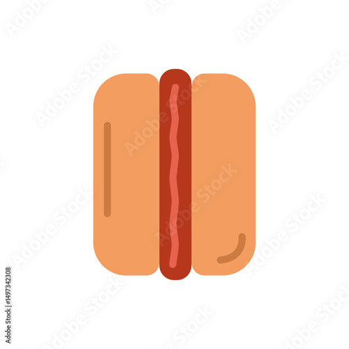 Simple Hotdog Icon Illustration with Transparent Background, Ready to Use