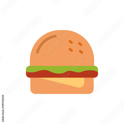 Vector Illustration of a Delicious Hamburger on Transparent Background