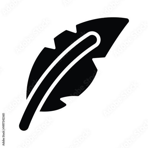 A glyph icon showing a carnival feather, handy design