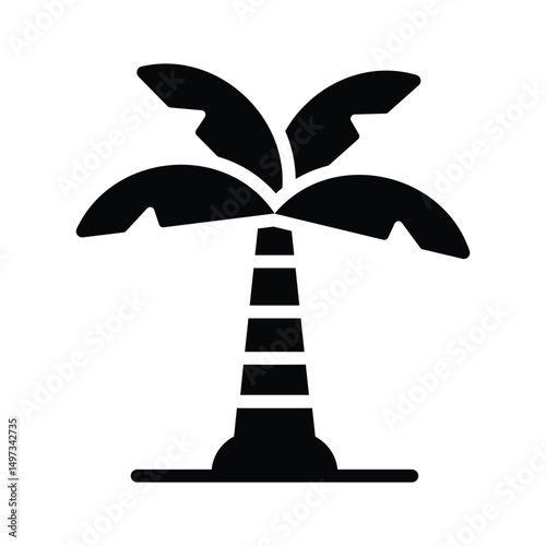 Visually appealing glyph icon showing a palm tree
