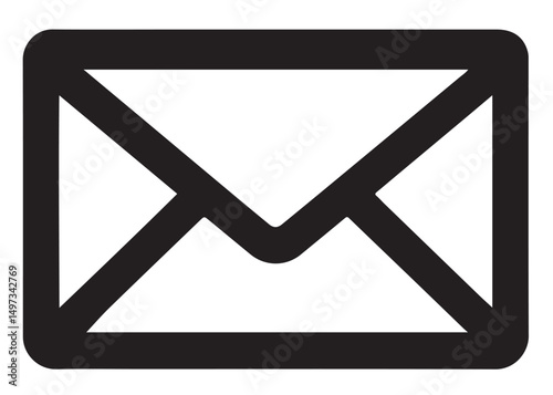 Mail icon vector silhouette illustration, letter icon silhouette vector illustration, mail icon logo, email message icon vector silhouette, social media icon silhouette vector on white background.