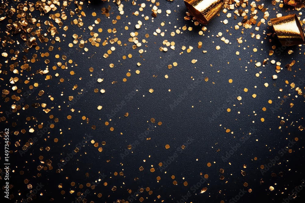 Obraz premium a card for a retirement celebration with gold accents and confetti