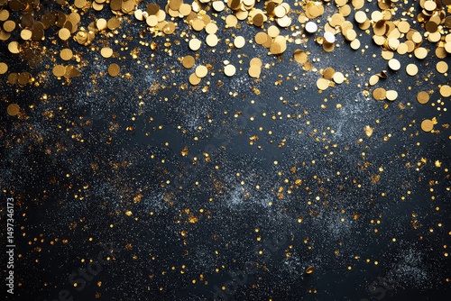 a card for a retirement celebration with gold accents and confetti