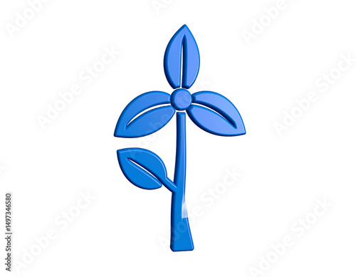 wind turbine on white background