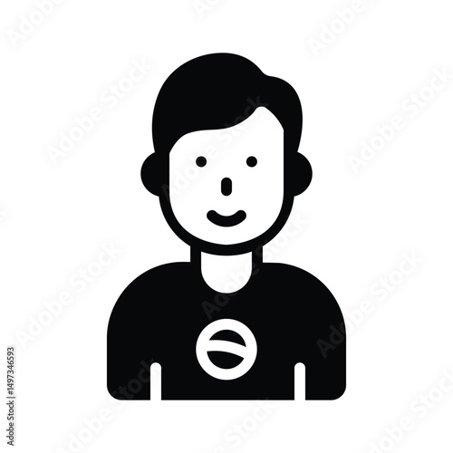 Visually engaging glyph icon of brazilian boy