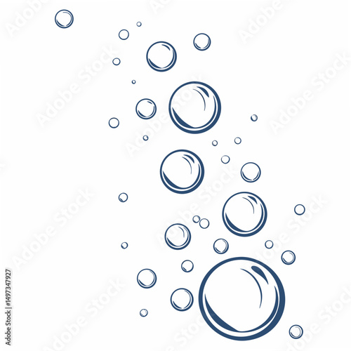 Vector illustration of air bubbles with a transparent background, suitable for various design projects and backgrounds.