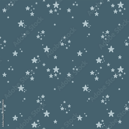 Star seamless pattern. Adorable celestial hand drawn vector design in flat style