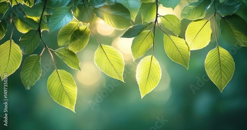 Illuminated Leaves: A Serene Springtime Scene
