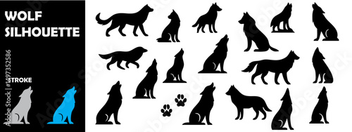 Wolf Silhouette Vector Illustration