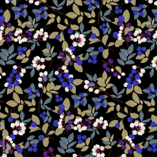 blueberry seamless pattern design