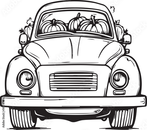 Autumn Pumpkin Harvest Truck SVG