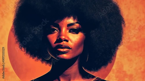 Black woman with natural afro hair, symbolizing pride, freedom, and heritage for Juneteenth and Black History Month.