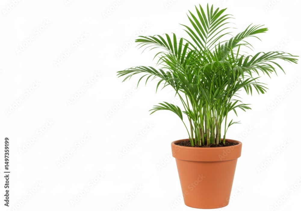 Fototapeta premium Potted areca palm plant isolated on white background