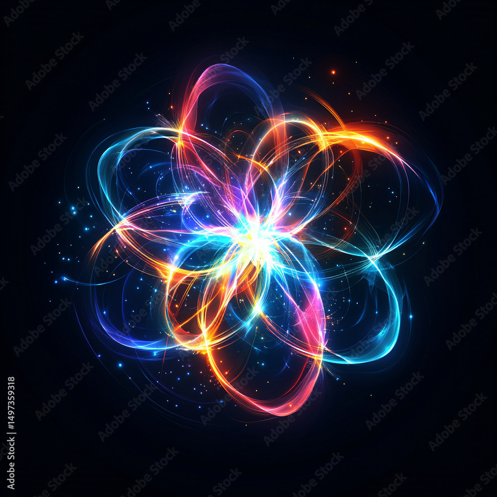 Obraz premium Light effects art on a black background