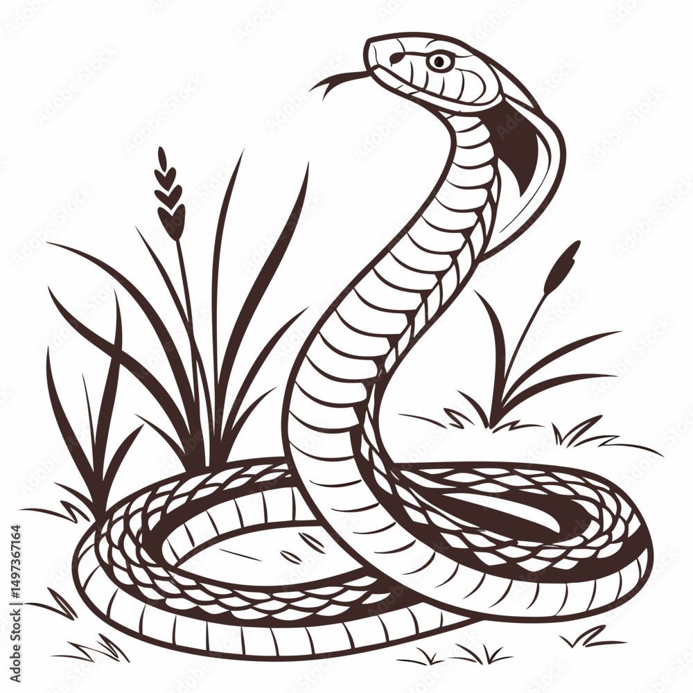 Fototapeta premium snake on a black background