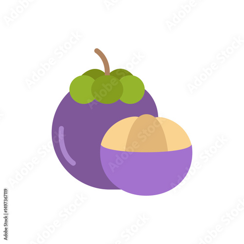 Aromatic delight: Mangosteen tropical fruit with delectable white flesh section