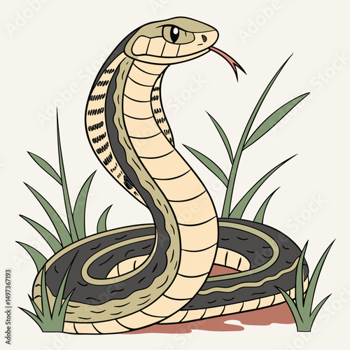 vector illustration of a cartoon snake