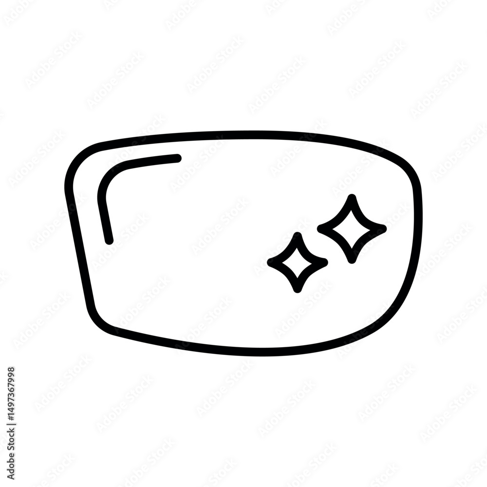 plano lenses black line icon for digital and print projects.