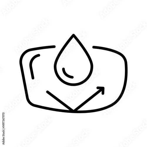 hydrophobic coating black line icon for digital and print projects.