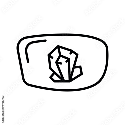 mineral glass black line icon for digital and print projects.