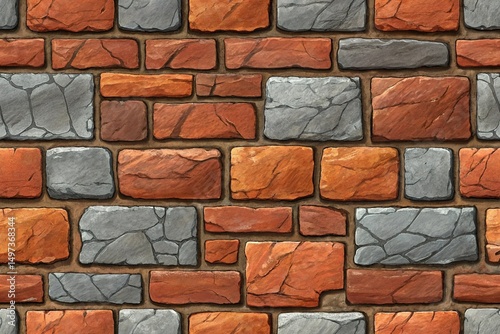 red wall brick stone motive texture background 