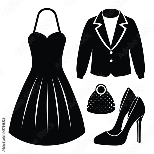 fashion designer element isolated fashion styling on white background