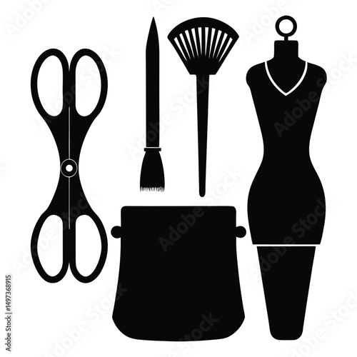fashion designer element isolated fashion stylist on white background