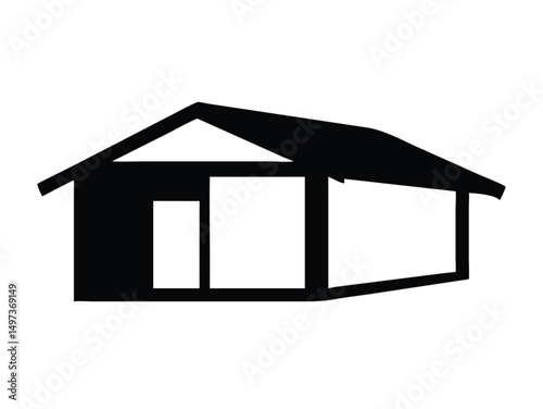 Vector house icon, isolated building architecture symbol on white background, perfect for real estate and construction design