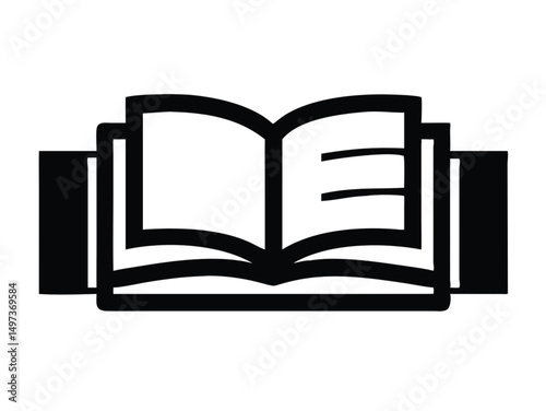 Open book vector illustration of a blank paper notebook, symbolizing education and the pursuit of knowledge