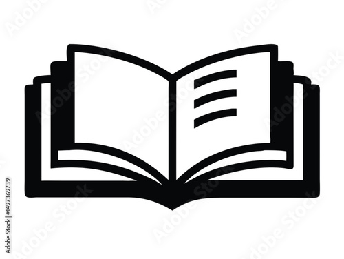 Open book vector illustration of a blank paper notebook, symbolizing education and the pursuit of knowledge