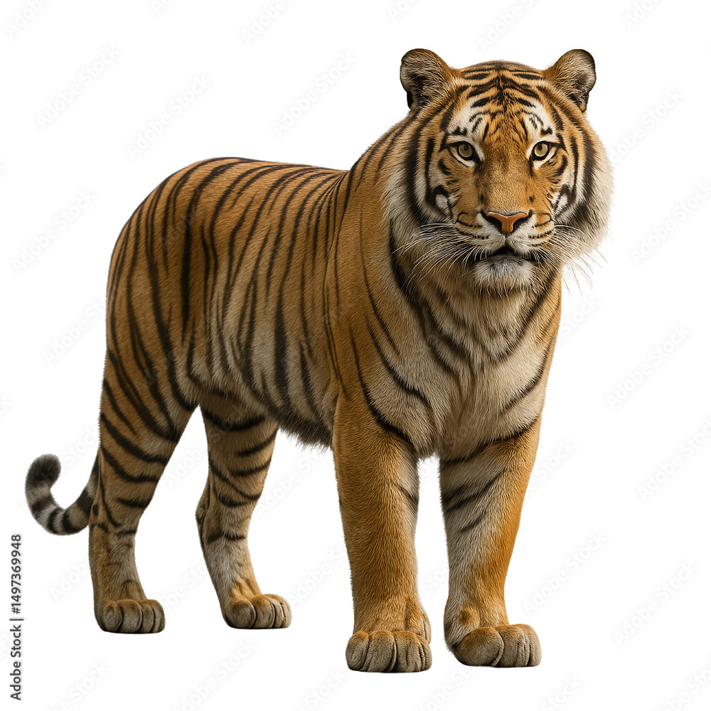 Naklejka premium bengal tiger isolated on white isolated on transparent or white background png
