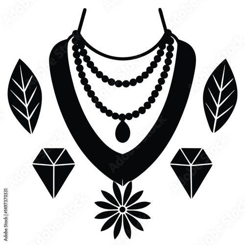 Fashion Designer element isolated handmade jewelry on white background