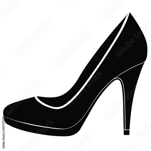 fashion designer element isolated high heels on white background