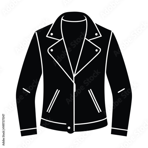 fashion designer element isolated leather jacket on white background