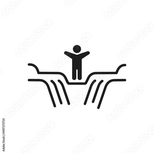 Cliff Edge Warning Icon