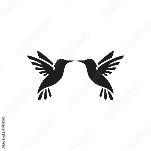 Mirrored Hummingbirds Nature Icon