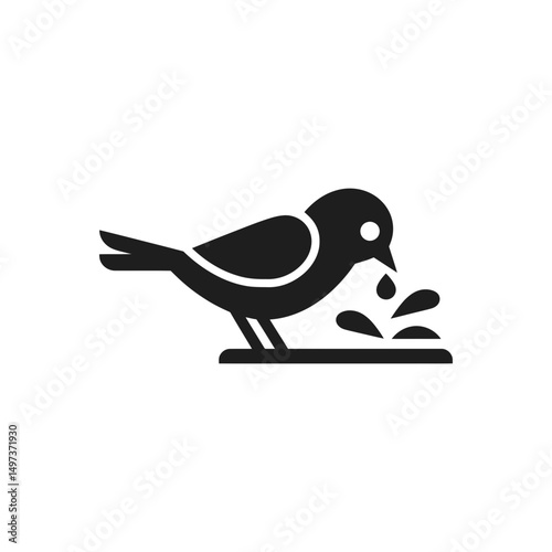 Bird Drinking Water Icon