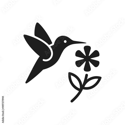 Hovering Hummingbird Nature Icon