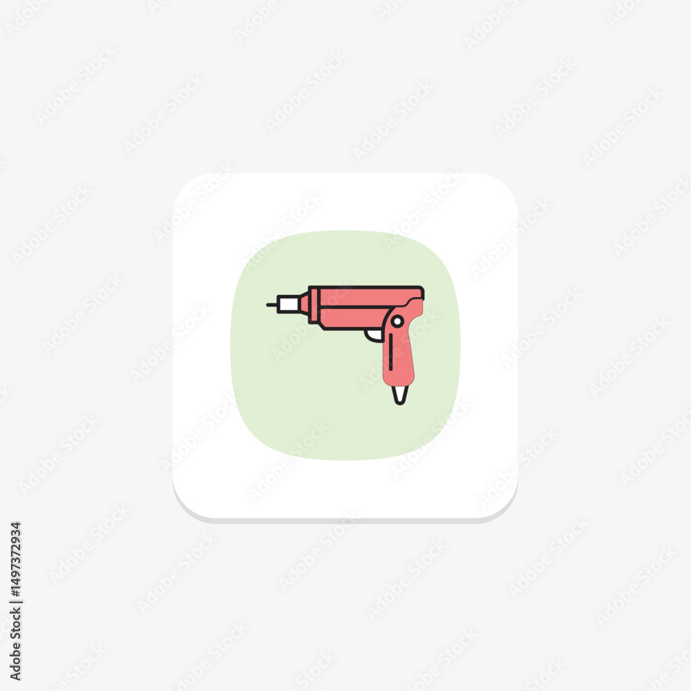 Fototapeta premium Nail Gun, vector, pixel perfect, illustrator file