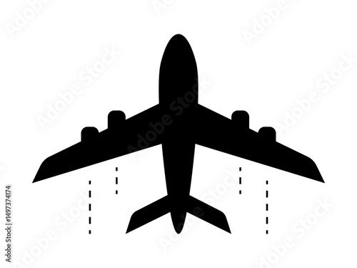 Airplane icon isolated on white background. Vector illustration