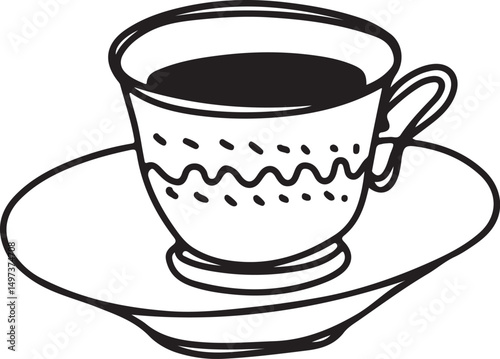 Cup linear drawing