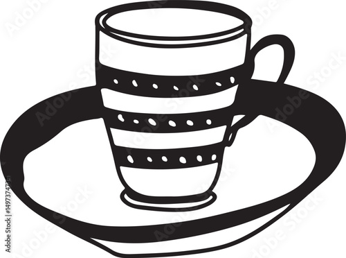 Cup linear drawing