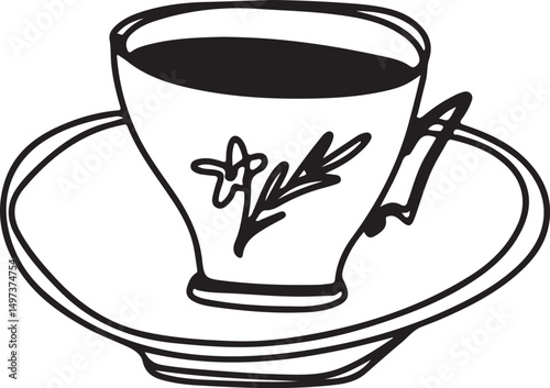 Cup linear drawing