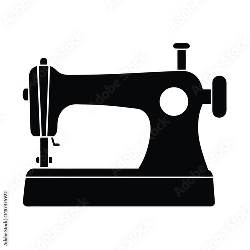 fashion designer element isolated sewing machine on white background