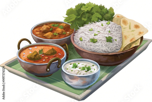 Delicious and healthy Thai chicken and vegetable rice meal in a bowl