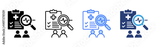 Monitoring icon sheet multiple style collection