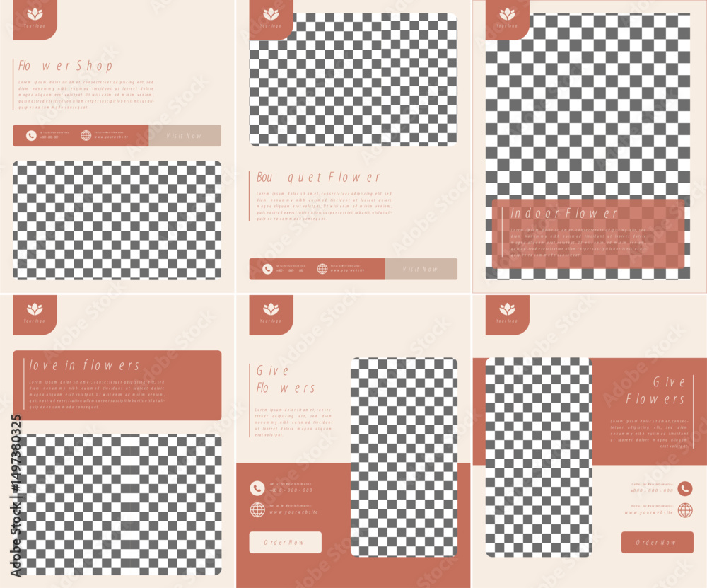 Naklejka premium Instagram Post With Flowers Content Template Design