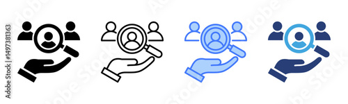 Research icon sheet multiple style collection