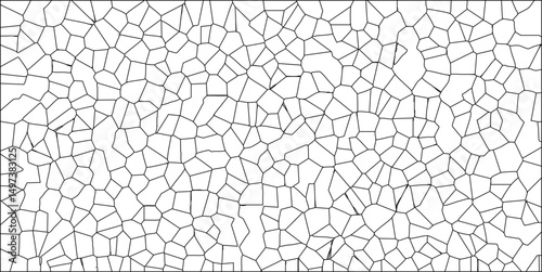 Abstract black and white geometric voronoi diagram pattern for digital design and backgrounds