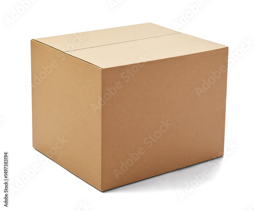 box package delivery cardboard carton packaging isolated shipping gift container brown send transport moving house relocation photo